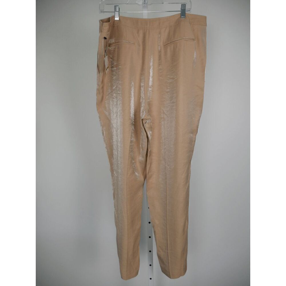 Anne Klein Women's Light Coffee Shimmer Twill Side Zip Pants 14 - Picture 2 of 9